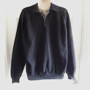 Neiman Marcus Men's 100% Cashmere Quarter Button Polo Sweater M
